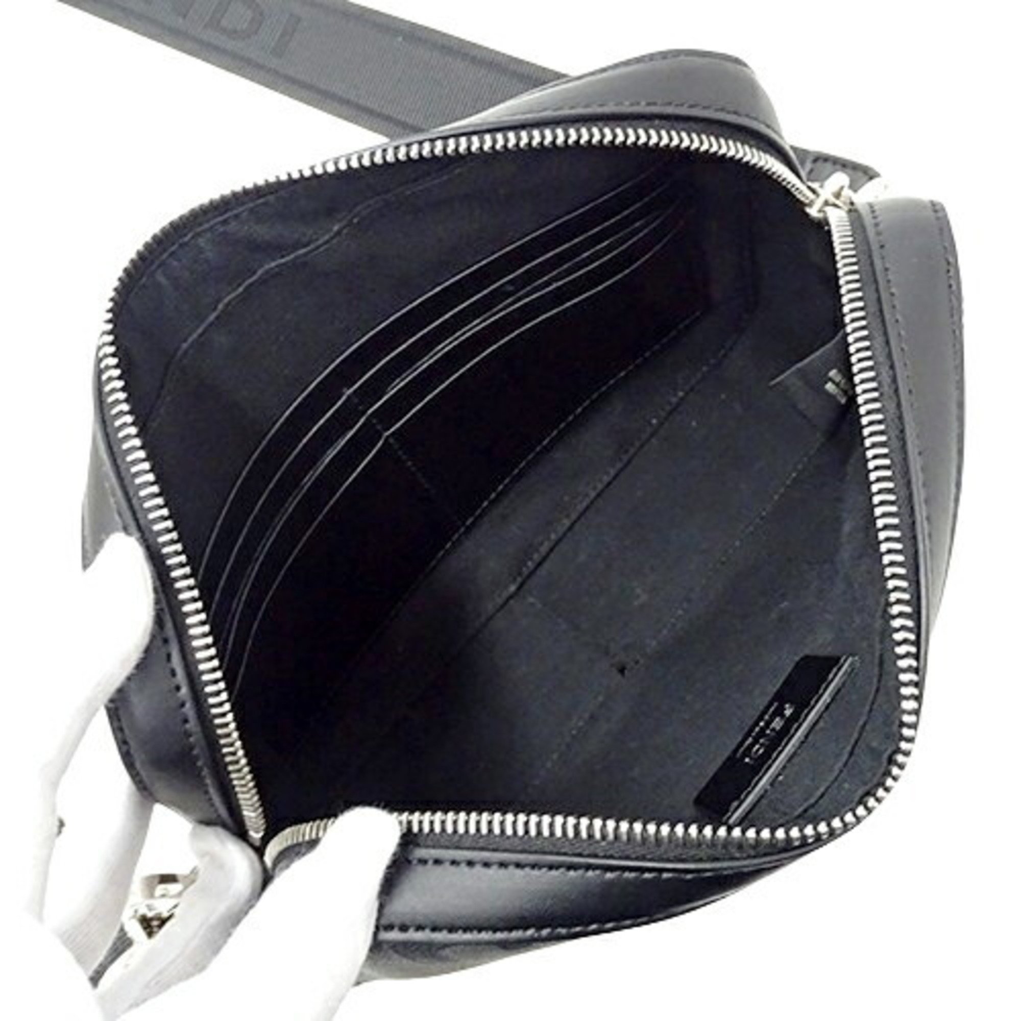 FENDI Bag Men's Brand Shoulder Zucca Diagonal Camera Case Leather Gray Yellow Black 7M0286 Compact Mini Crossbody