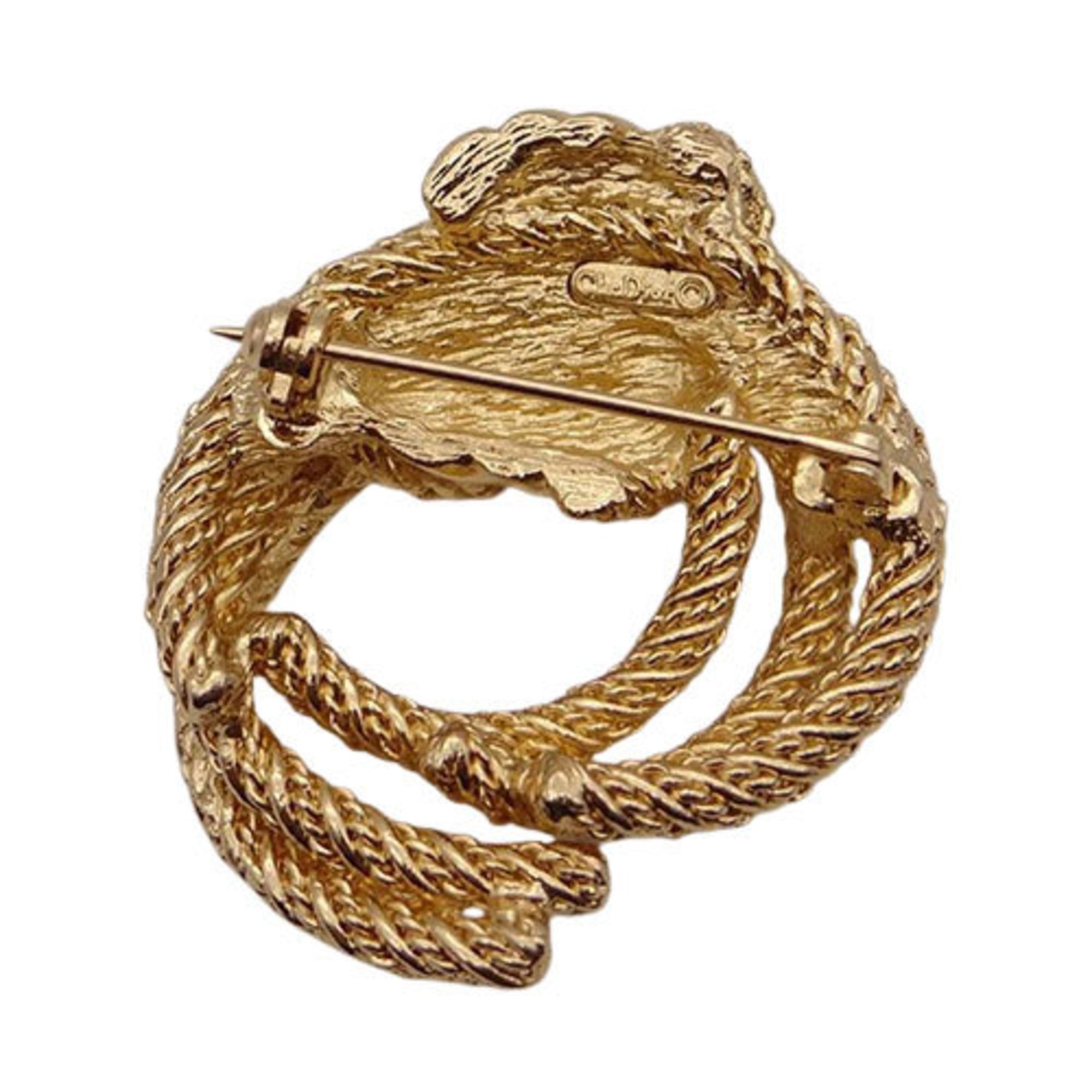 Christian Dior Dior Brooch Ladies Brand Rope Gold
