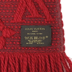 LOUIS VUITTON Muffler Ladies Brand Stole Echarpe Logomania Wool Ruby M72432 Red