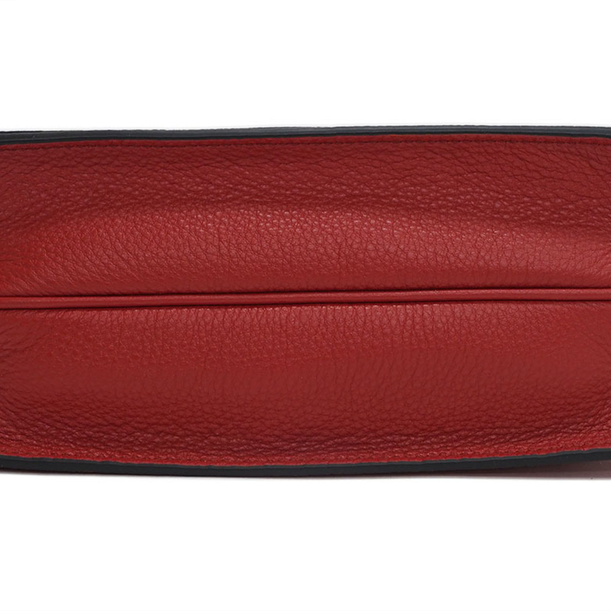 Prada Leather Flap Shoulder Bag 1BD102 Clutch Red Ladies Pochette PRADA