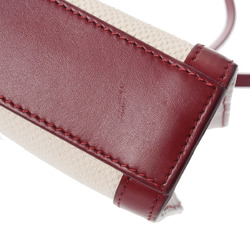 CELINE Vertical Cover Bordeaux Beige 193302 Women's Canvas Leather Handbag