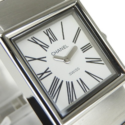 CHANEL Watch Mademoiselle Stainless Steel Dial White Square Ladies