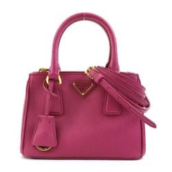 PRADA Handbag Crossbody Shoulder Bag Galleria Mini Leather Fuchsia Pink Ladies 1BH907