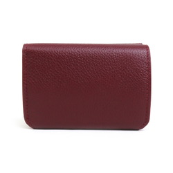 BALENCIAGA Trifold Wallet Leather Bordeaux Unisex