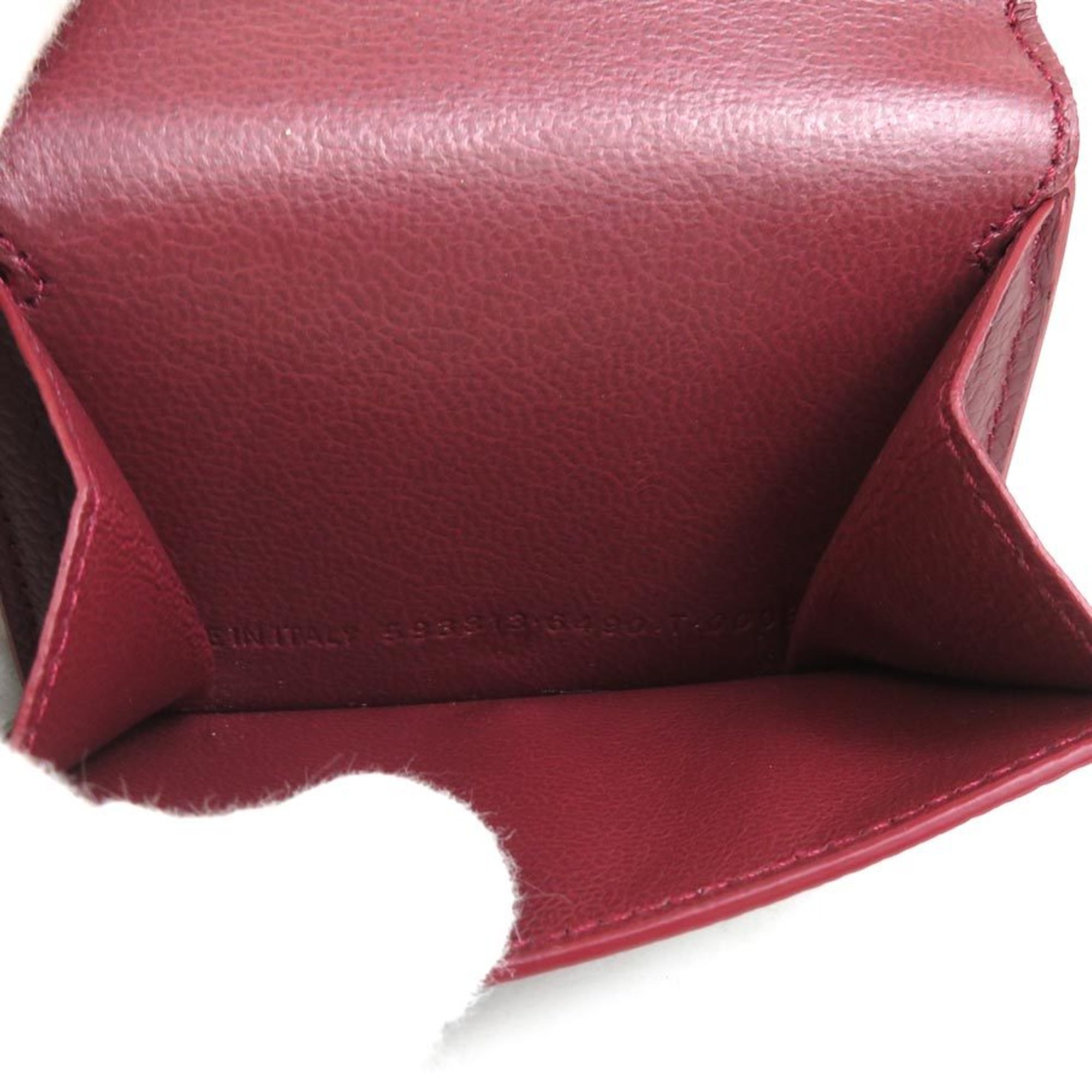 BALENCIAGA Trifold Wallet Leather Bordeaux Unisex