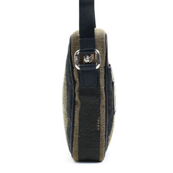 FENDI Crossbody Shoulder Bag Pochette Pecan Canvas Brown/Black Unisex