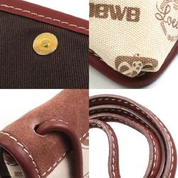 LOEWE Crossbody Shoulder Bag Pochette Canvas/Suede Beige/Brown Unisex