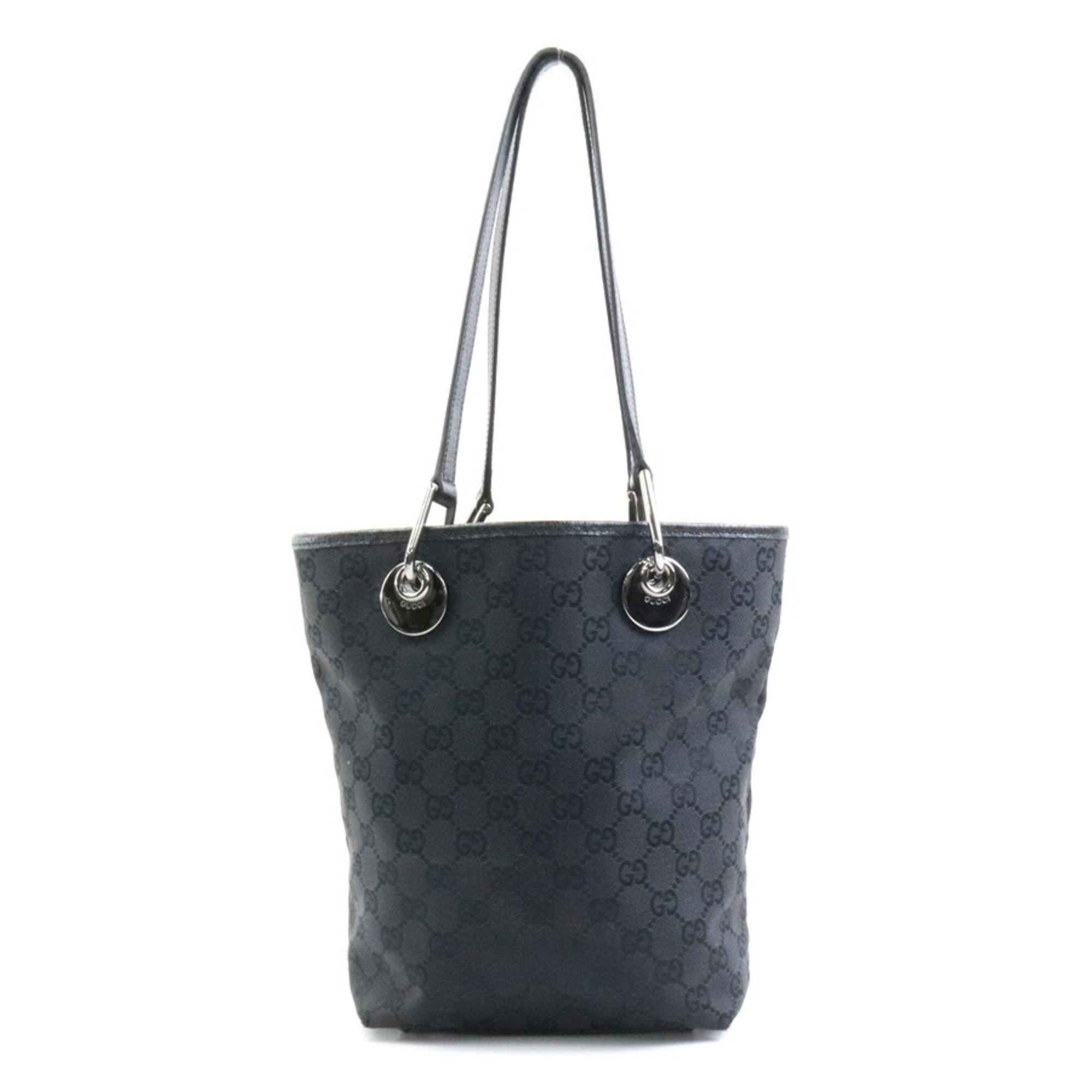 GUCCI Shoulder Bag GG Canvas Canvas/Leather Black Ladies 120840