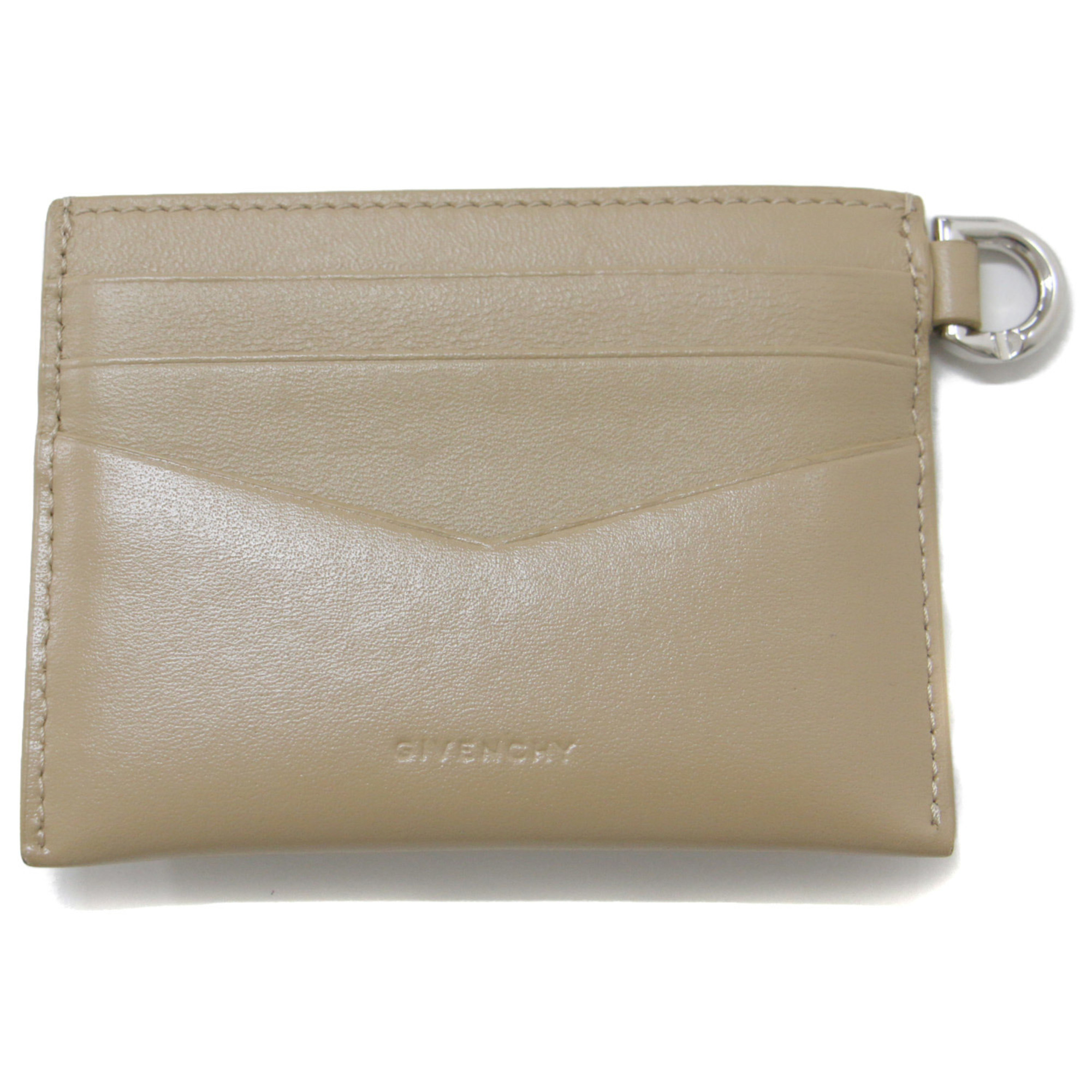 GIVENCHY Card Case Holder Beige 4G Leather Accessories Ladies