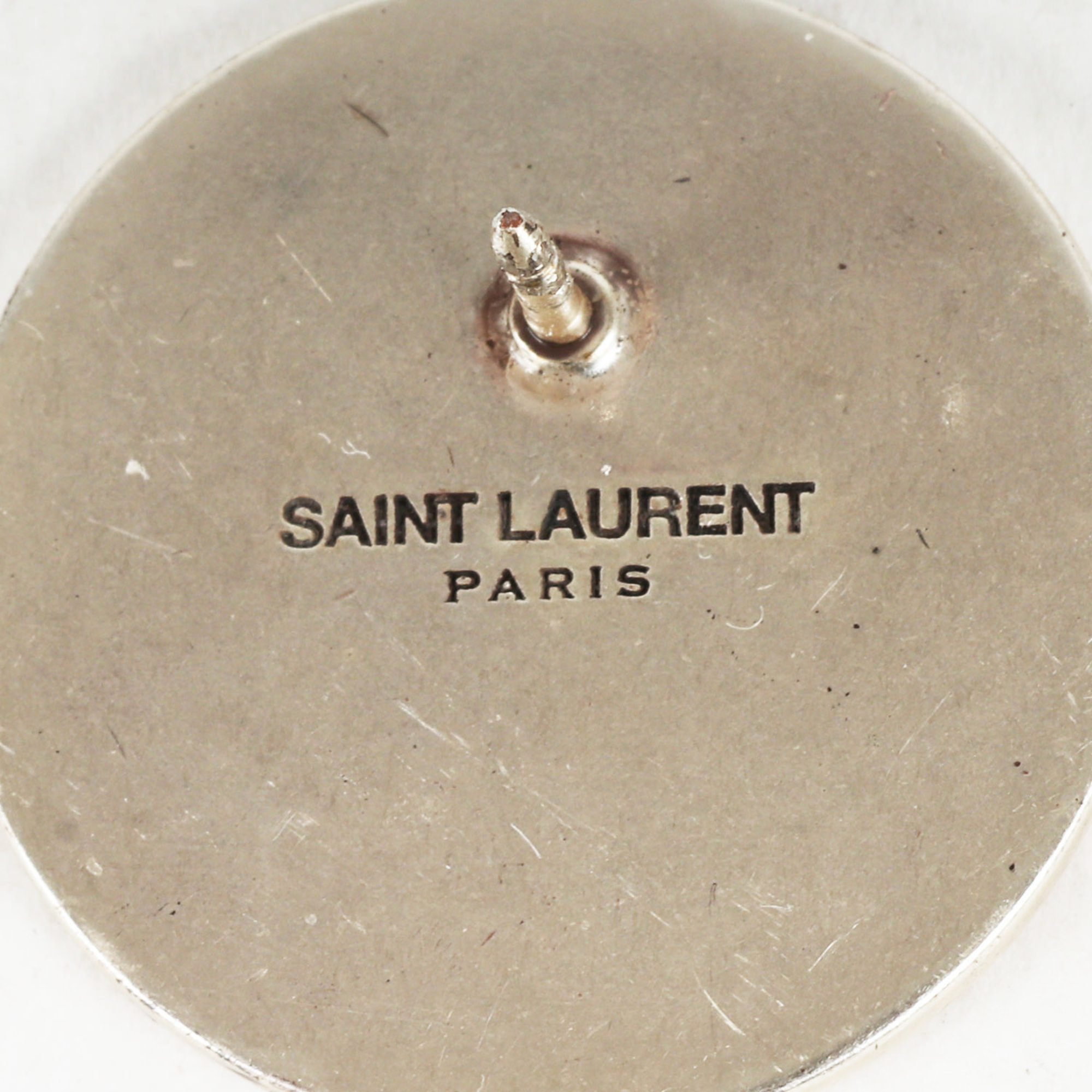 Yves Saint Laurent SAINT LAURENT PARIS VIENS DANS UN COIN. OUBLIONS TOUT Design Pins Pin Badge Pink Silver Goods Accessories Men's