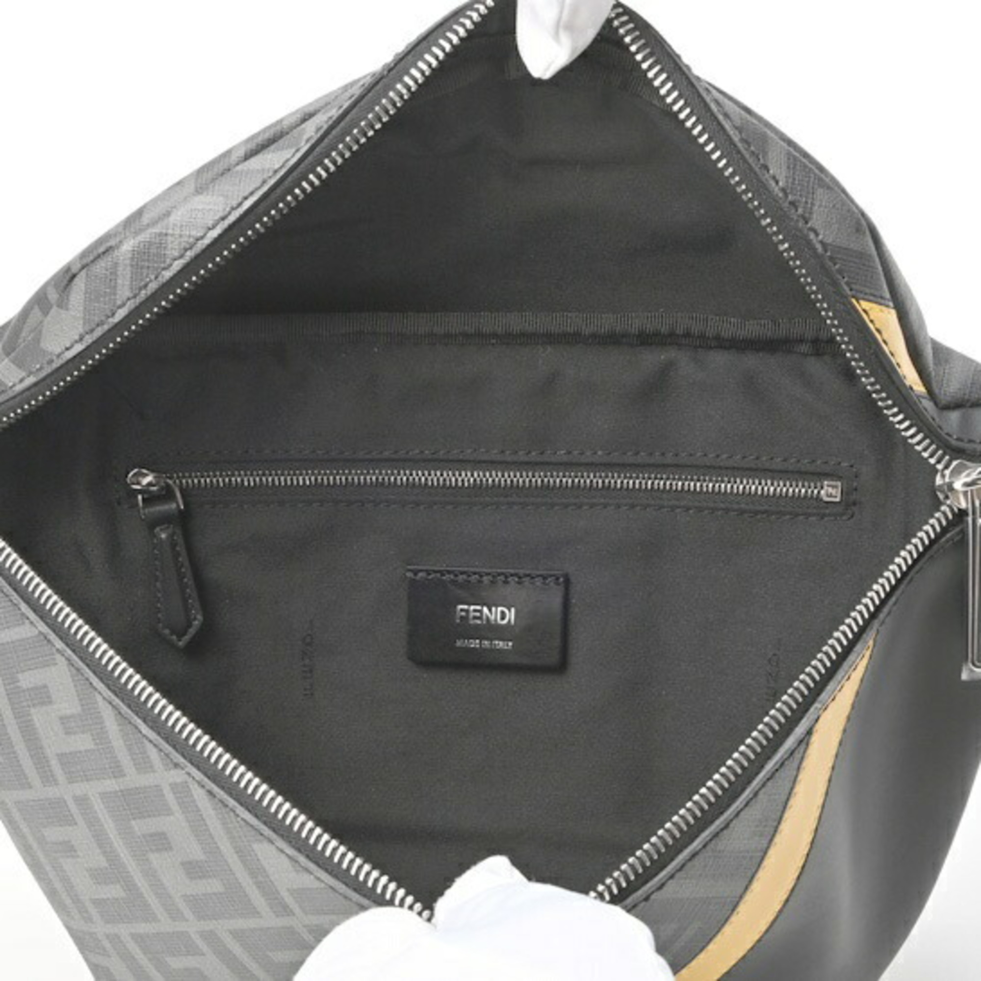 Fendi FF Motif Body Bag 7V34 A9XS F0R2A Zucca Pattern Coated Canvas Leather T-155051