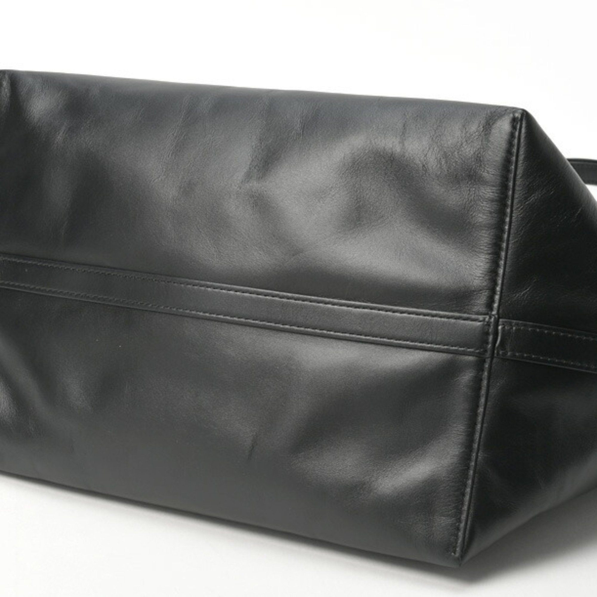 Celine Triomphe Cabas Maillon Tote Bag Leather Black S-154961