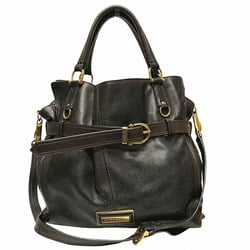 Burberry Brown Leather 2way Bag Shoulder Handbag Ladies