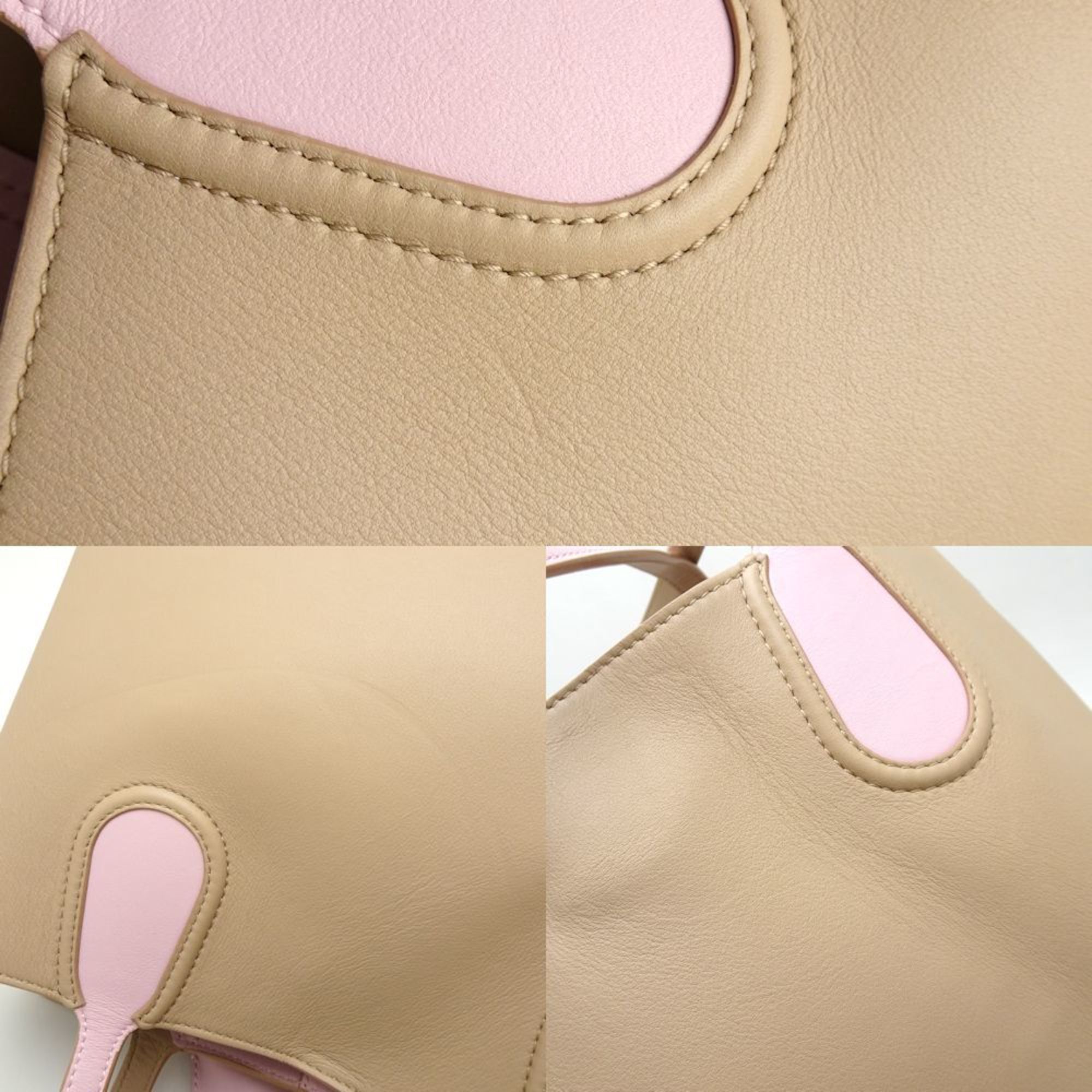 Christian Dior Addict M0832 Tote Bag Leather Beige Pink 350540