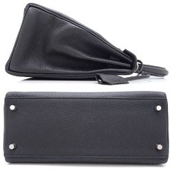 HERMES Kelly 28 Handbag Personal Order Togo Black x Matte Silver Hardware 350027