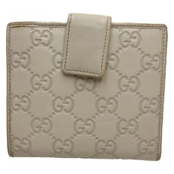 GUCCI W hook Guccisima 256997 bifold wallet leather ivory 083701