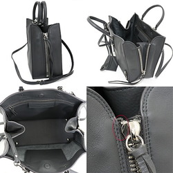 BALENCIAGA Paper Mini 2WAY Bag Handbag Shoulder Leather 370926 Gray Silver Hardware