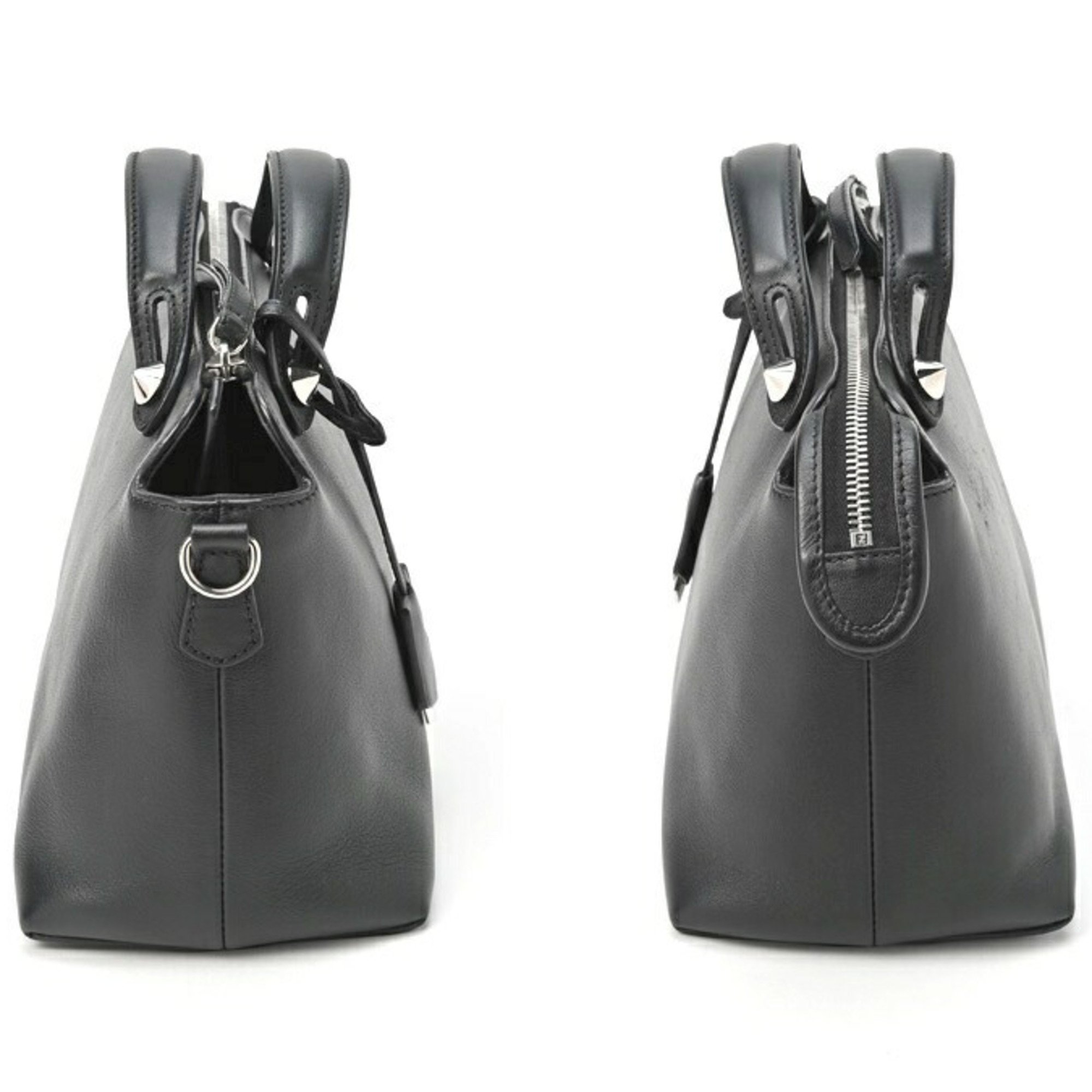 Fendi Vitheway Medium Boston Bag 8BL146 Leather Black S-154968