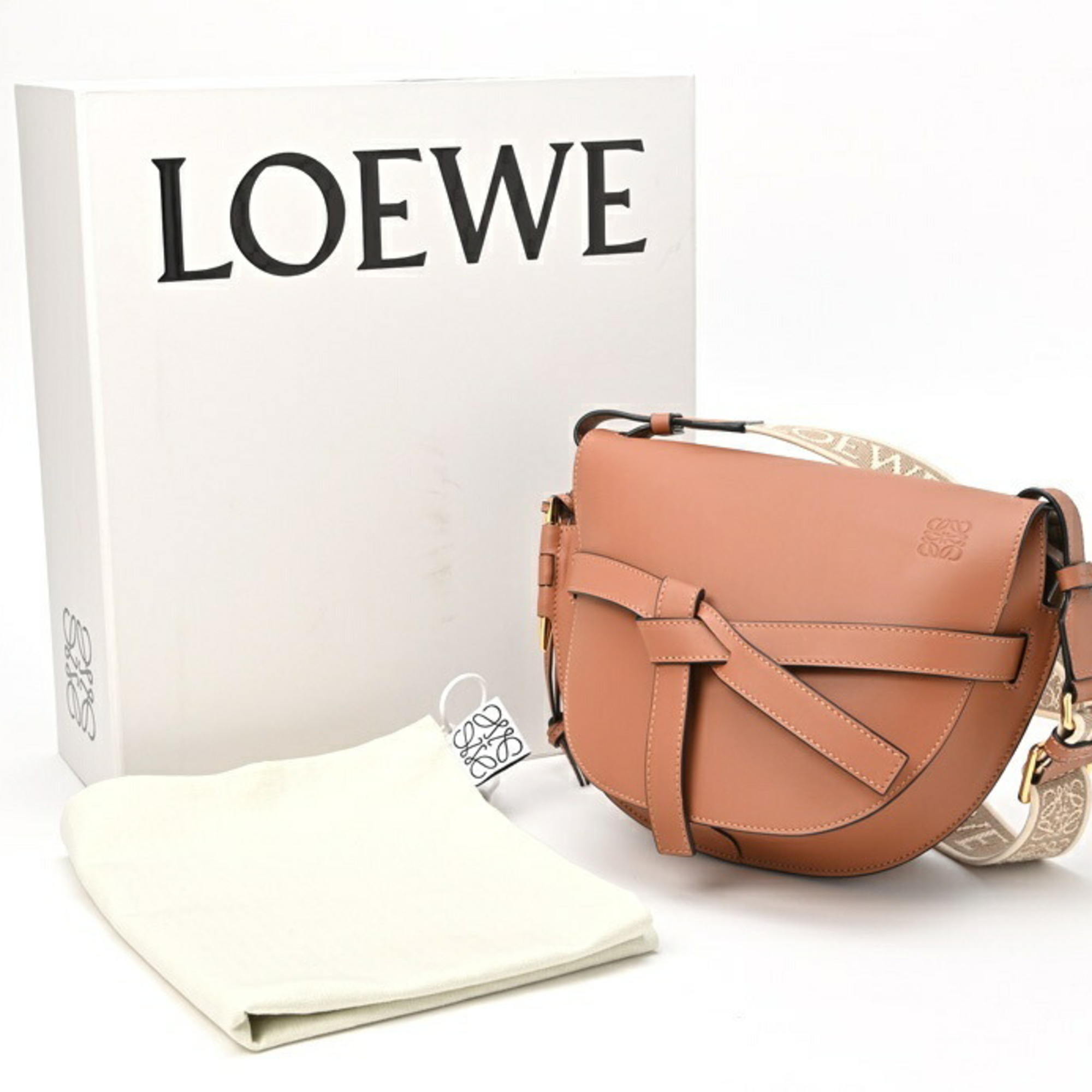 Loewe Gate Bag Small A650T20X40 Soft Calf Jacquard Tan (Brown) E-155026