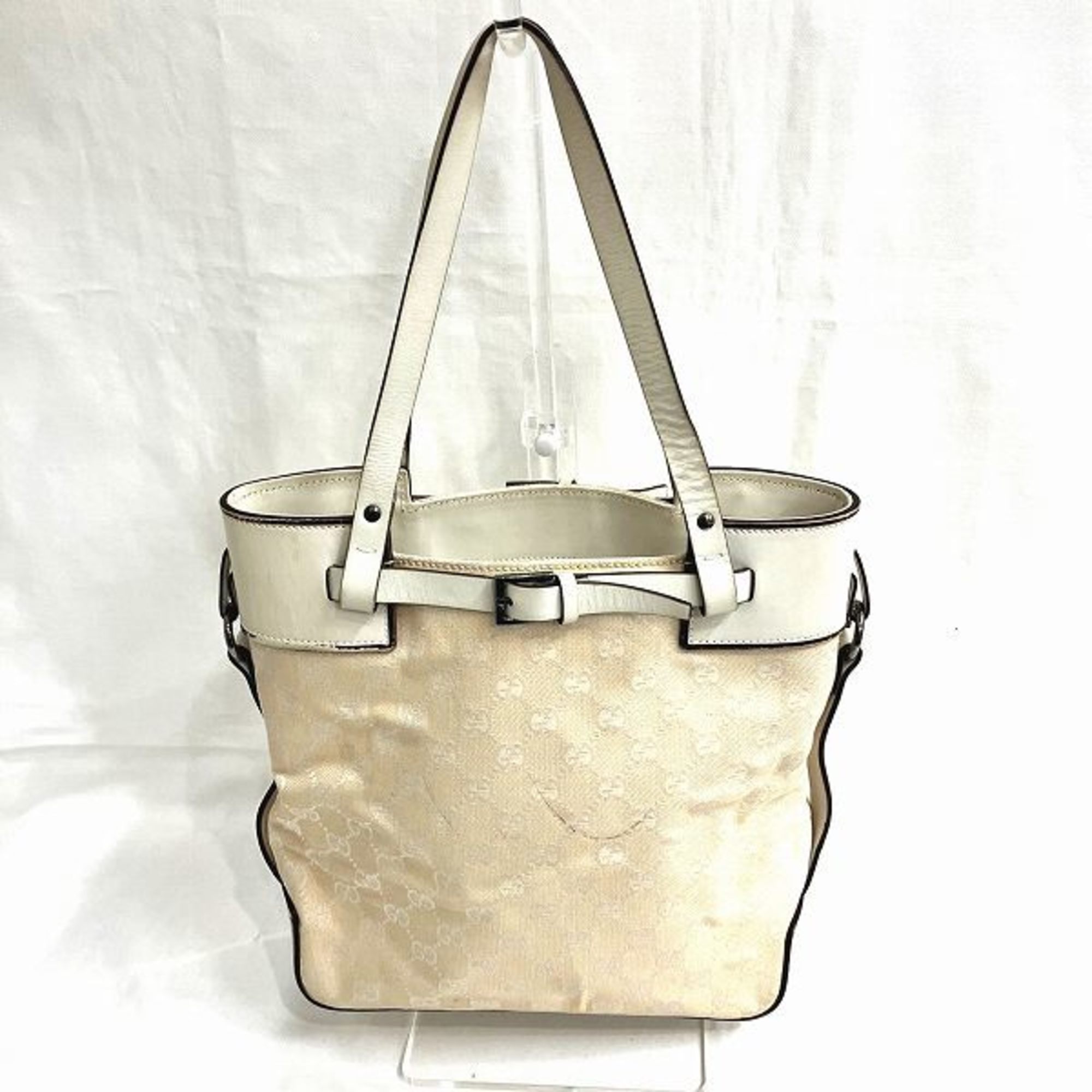 GUCCI GG canvas 107757 ivory x white bag tote ladies