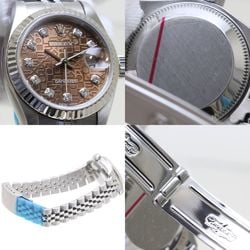 ROLEX Datejust 79174G Havana Carved Computer 10P Diamond K18WG White Gold x Stainless Steel Ladies 39157