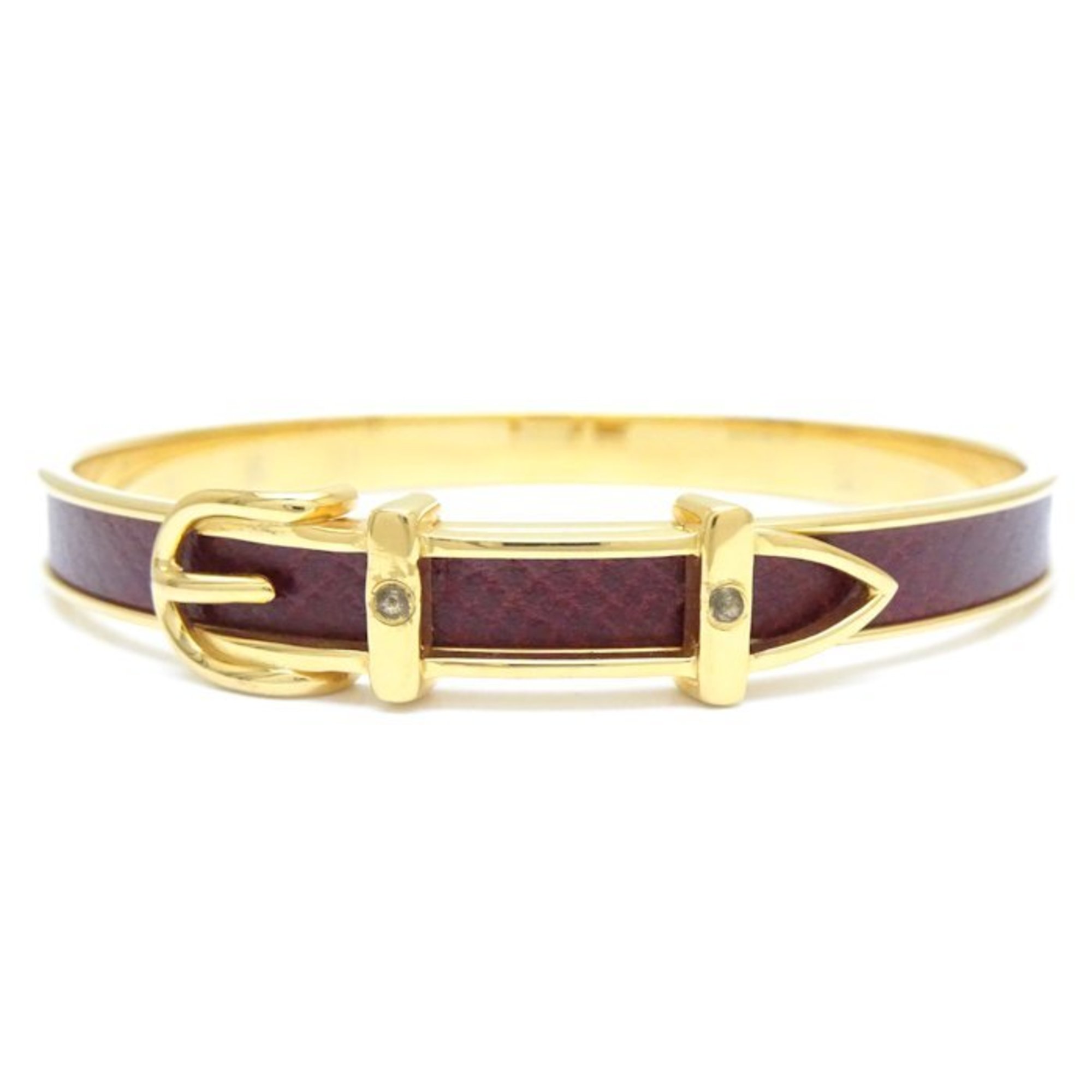 Hermes Jumping Bangle Brown x Gold GP Plated 290070