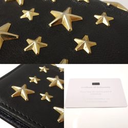 Jimmy Choo Star Studded Card Case Leather Black 082598