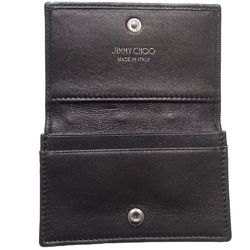 Jimmy Choo Star Studs NELLO Card Case Leather Black 083682