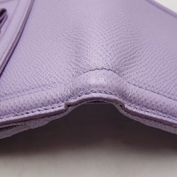 Salvatore Ferragamo Rose Ribbon Compact Wallet JL-22C911 Bifold Leather Purple 083141