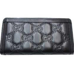 GUCCI Zip Around Wallet GG Matelasse 723784 Long Leather Black 083409