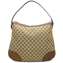 GUCCI One Shoulder 449244 Bag GG Canvas x Leather Beige Brown 350481