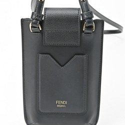 Fendi FF Diamond Phone Pouch Smartphone Holder 7AS188ALWAF0KUR Leather Dark Navy E-154881