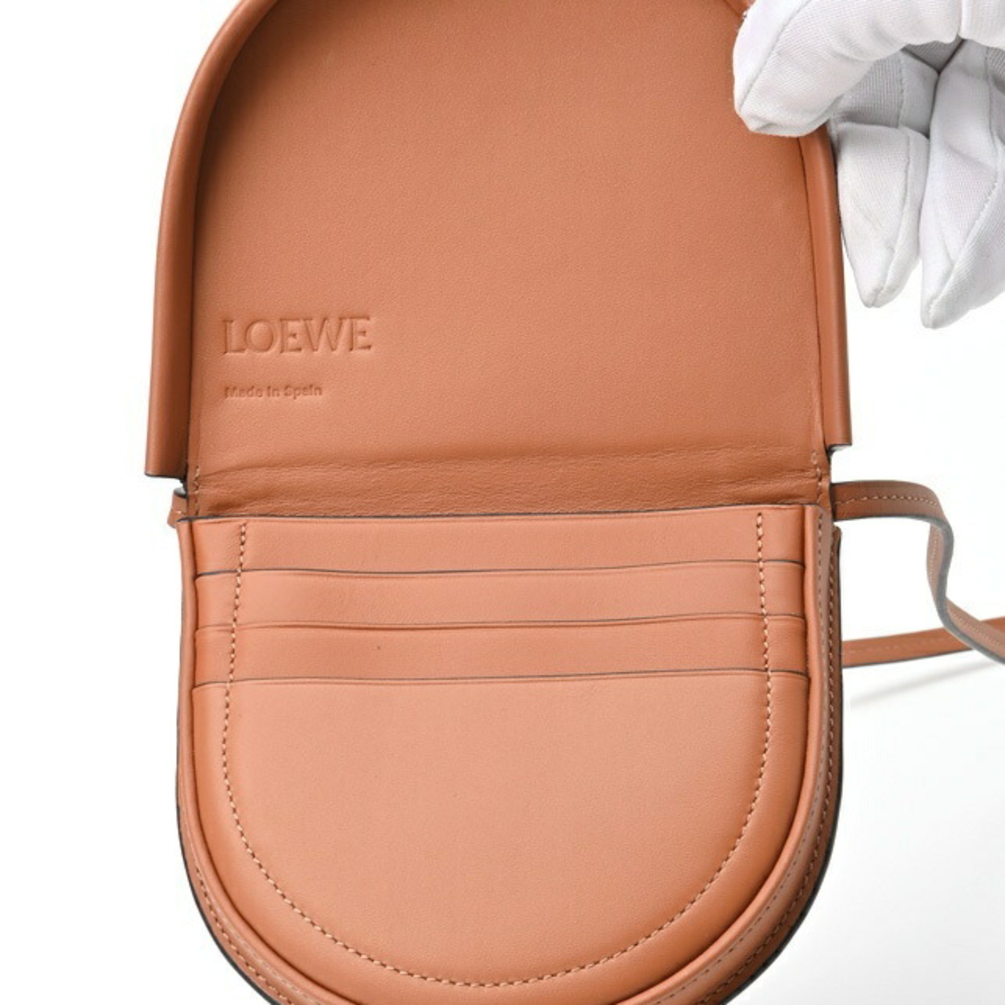 LOEWE Heel Pouch Small Shoulder C661T14X12 Soft Calf Tan S-154963
