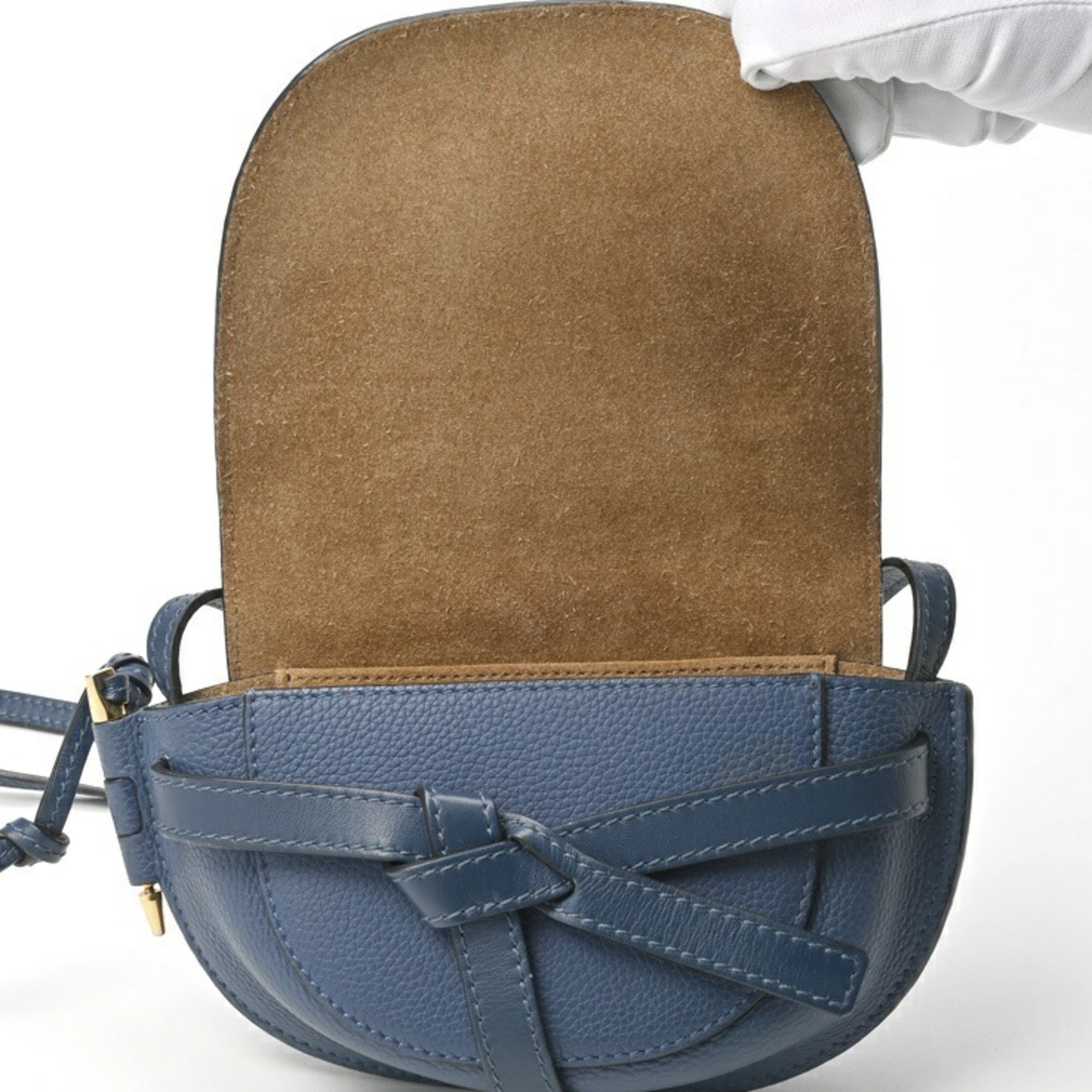Loewe Gate Dual Bag Kataoshi Leather Blue E-154879