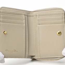 Christian Dior Dior Caro Scret Wallet Bifold S5032UWHC Canage Calfskin Beige S-155043