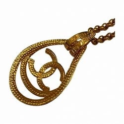 CHANEL Coco Mark Teardrop Turnlock Vintage Brand Accessories Necklace Women's