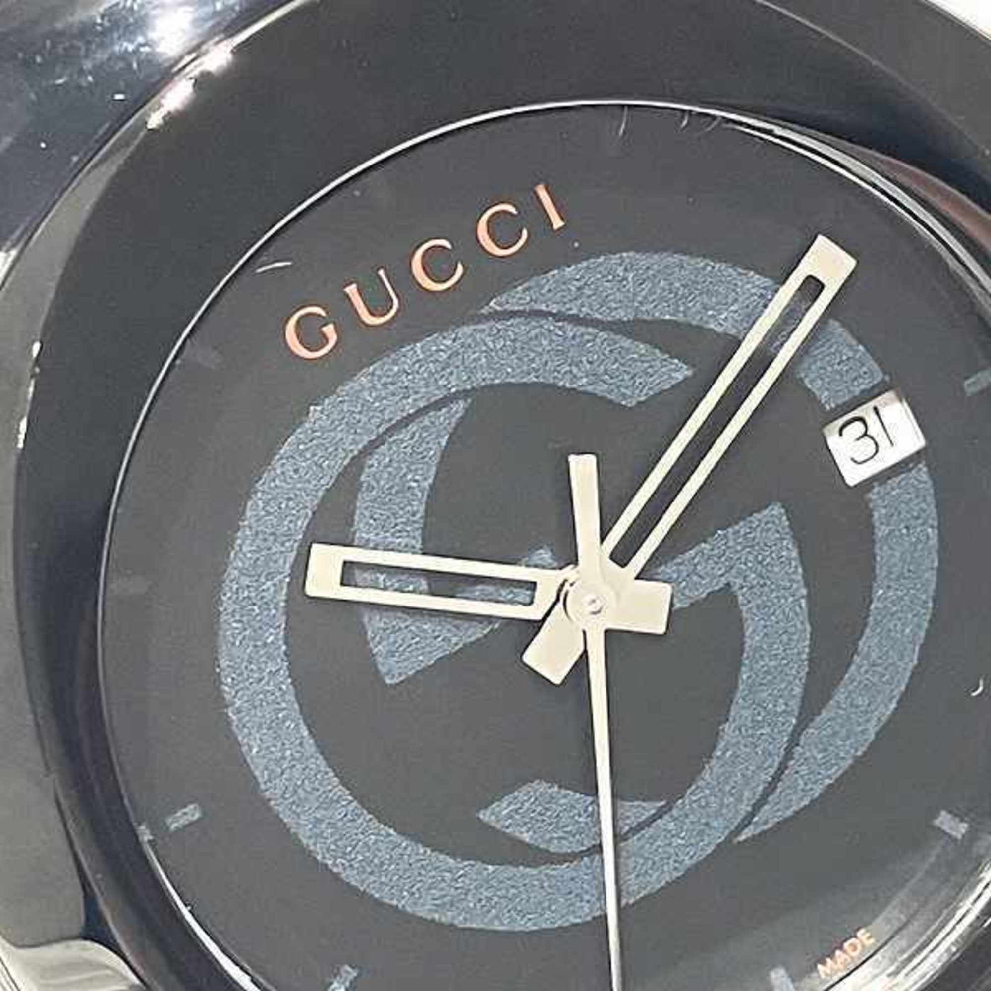 GUCCI sink 137.1 quartz black dial watch men's