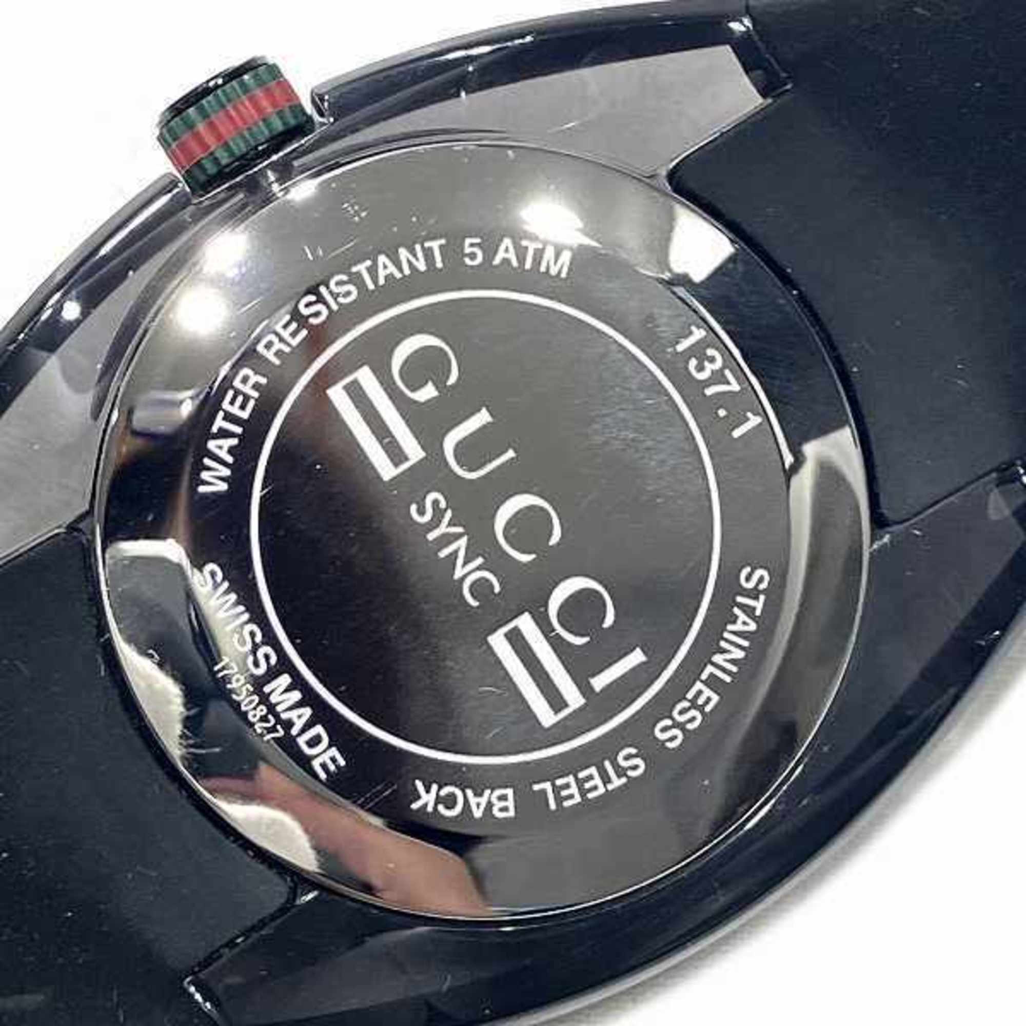 GUCCI sink 137.1 quartz black dial watch men's