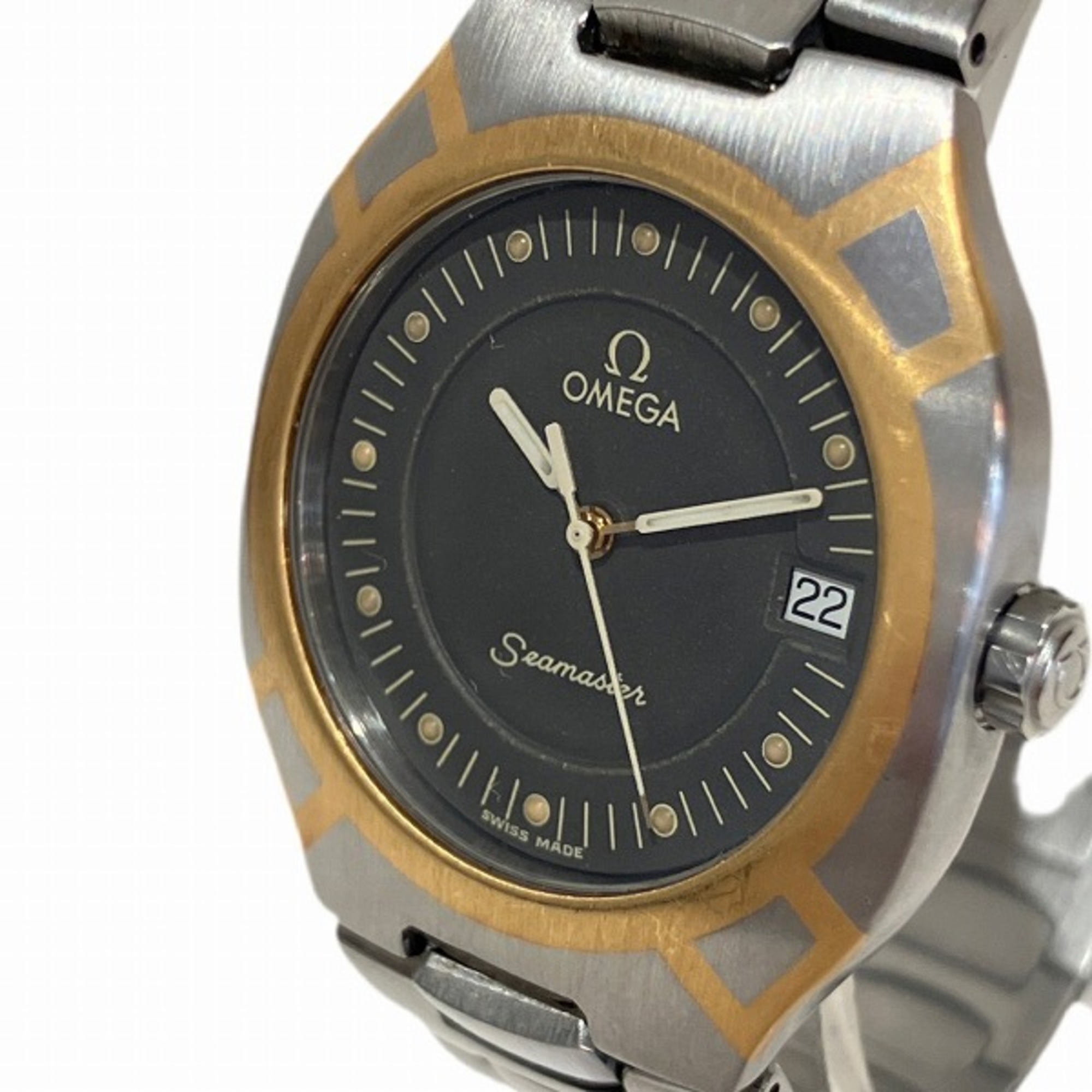 Omega Seamaster Polaris 396.1022 Quartz Date Gray Dial Watch Men's