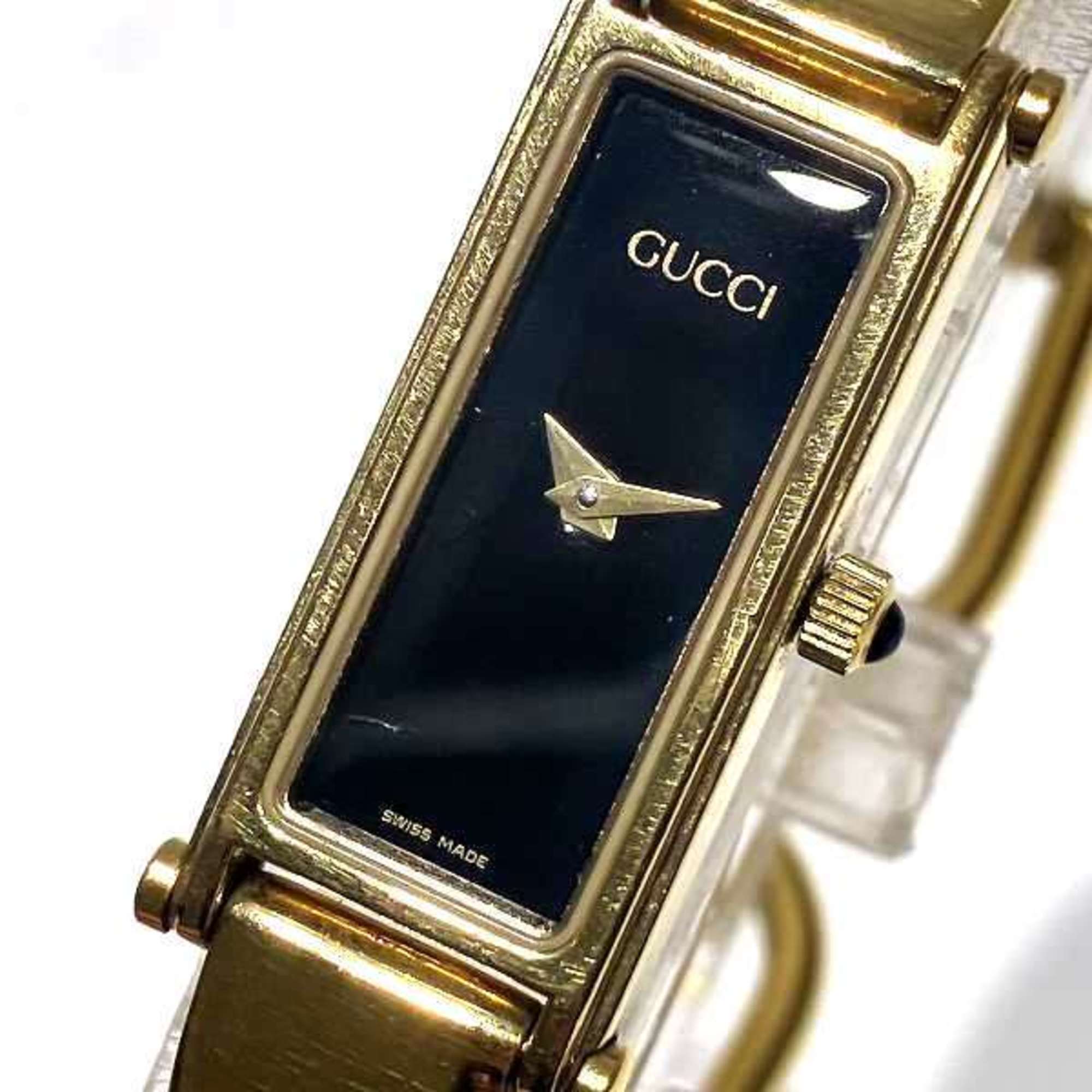 GUCCI 1500 quartz black dial watch ladies