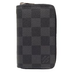 LOUIS VUITTON Coin Case Damier Graphite Zippy Purse Black N63076 082612