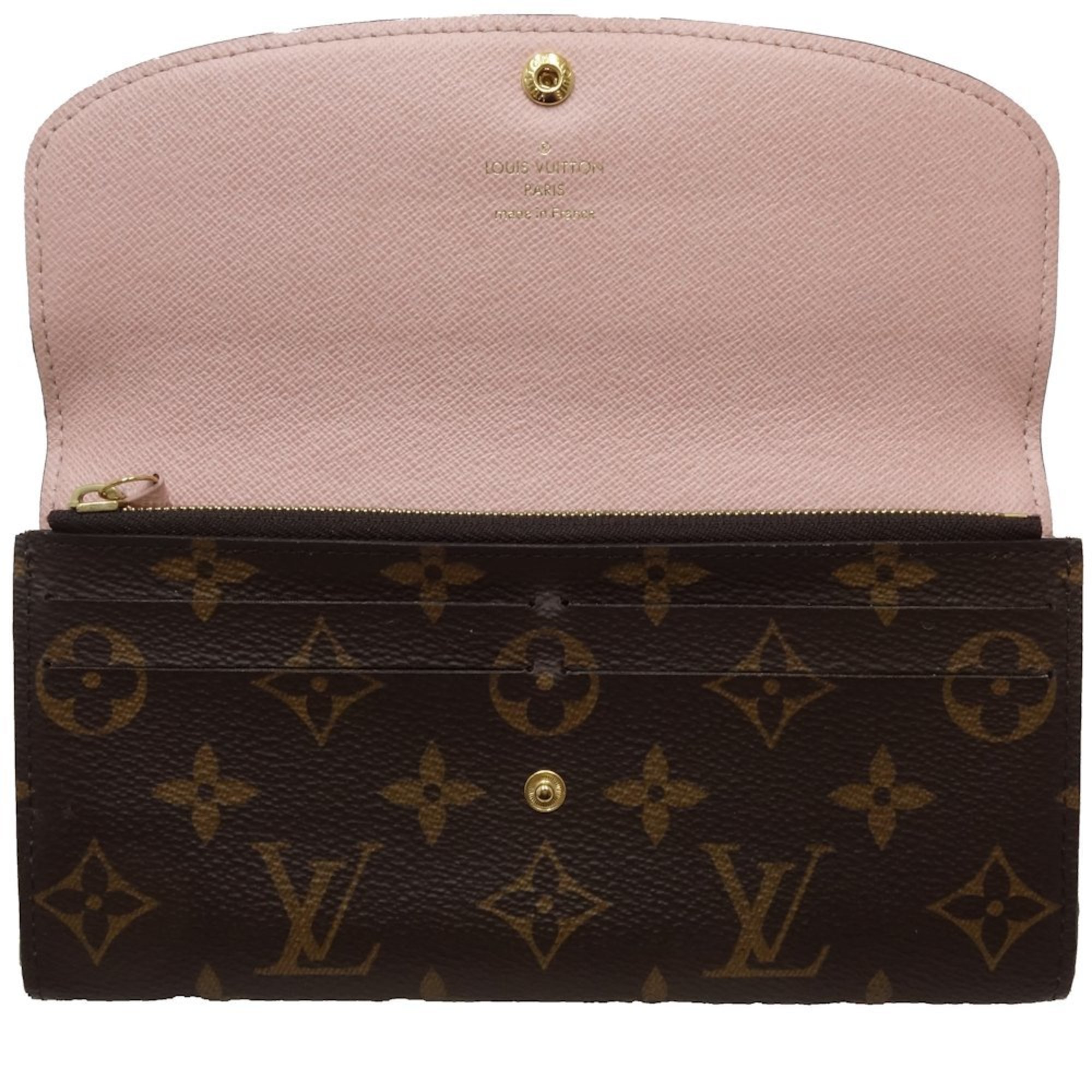 Louis Vuitton Monogram LOUIS VUITTON Portefeuil Emily M61289 Long Wallet Brown 083268