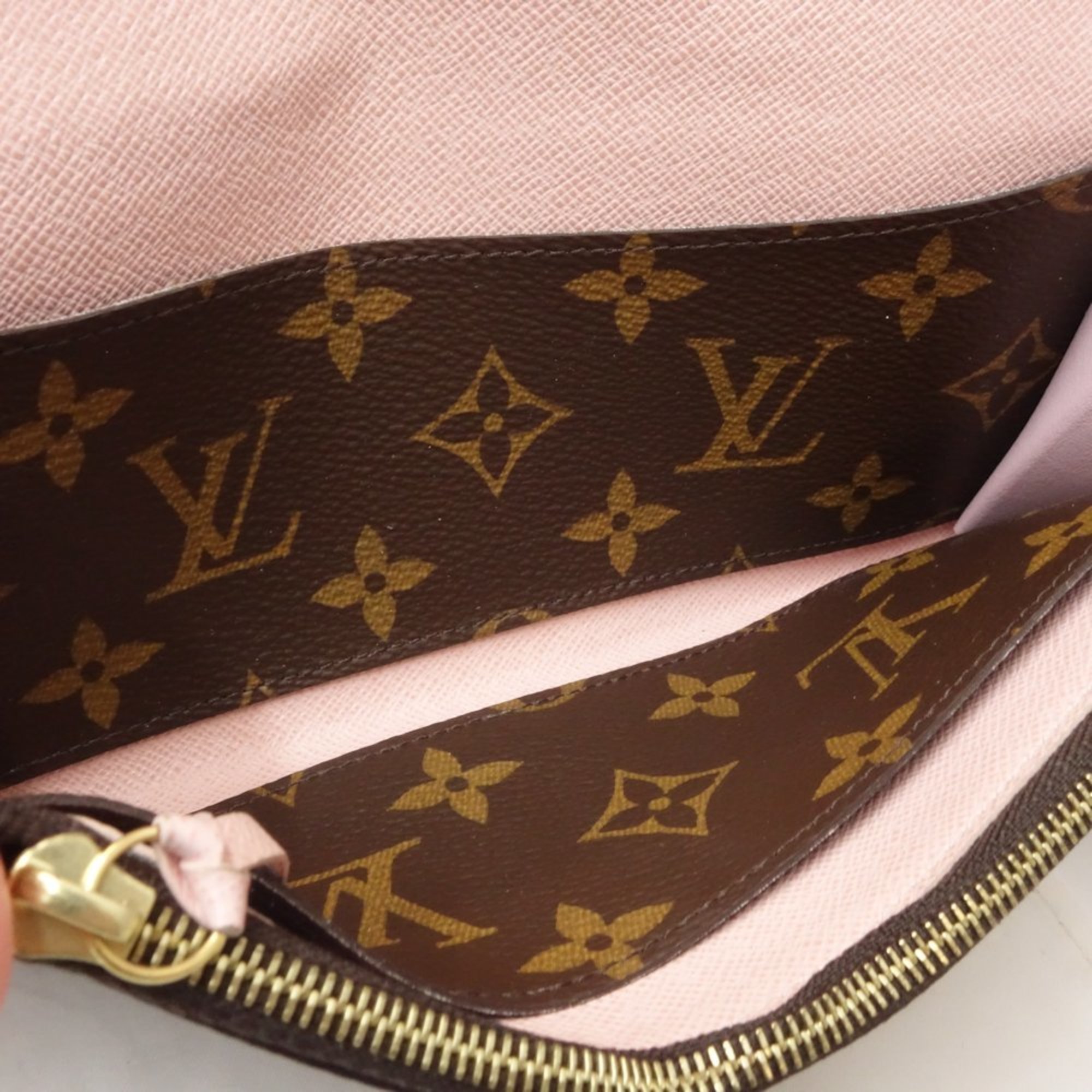 Louis Vuitton Monogram LOUIS VUITTON Portefeuil Emily M61289 Long Wallet Brown 083268