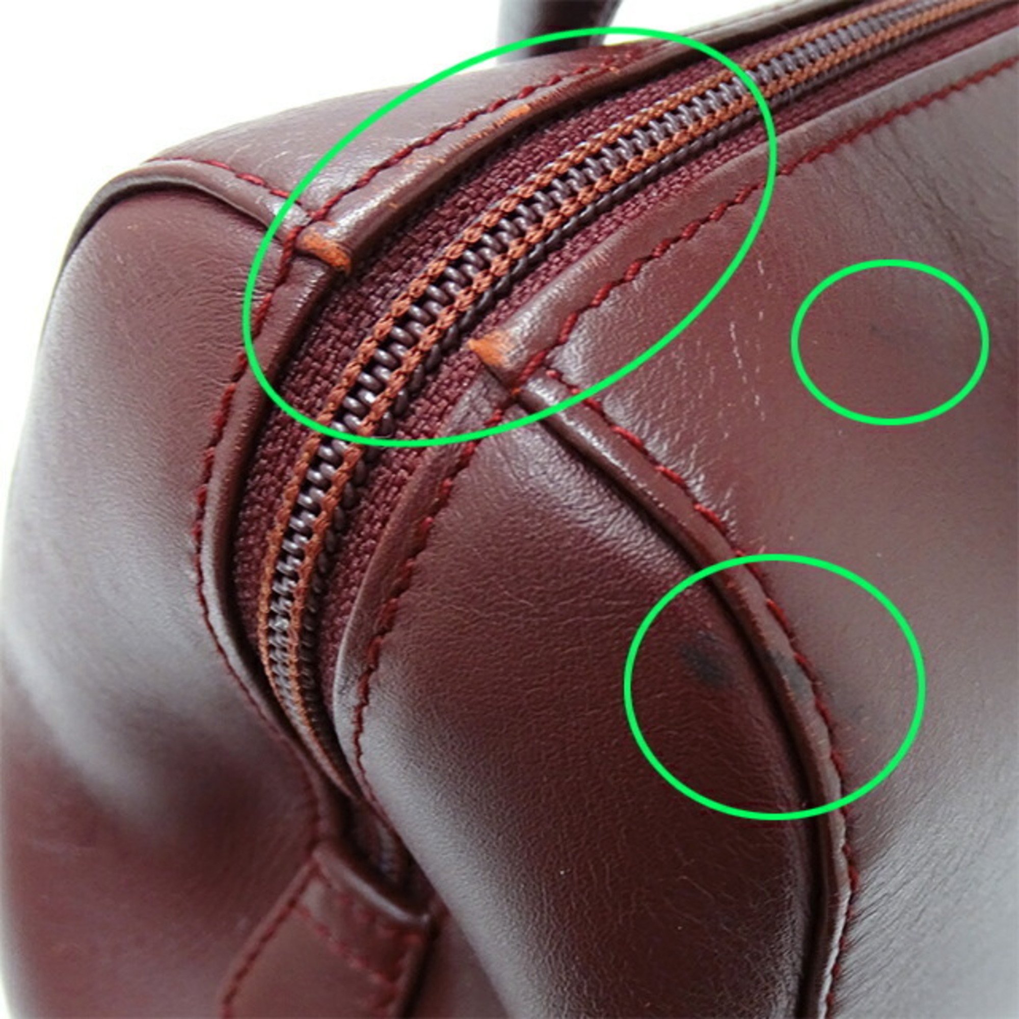Cartier Bag Ladies Brand Must Handbag Leather Bordeaux