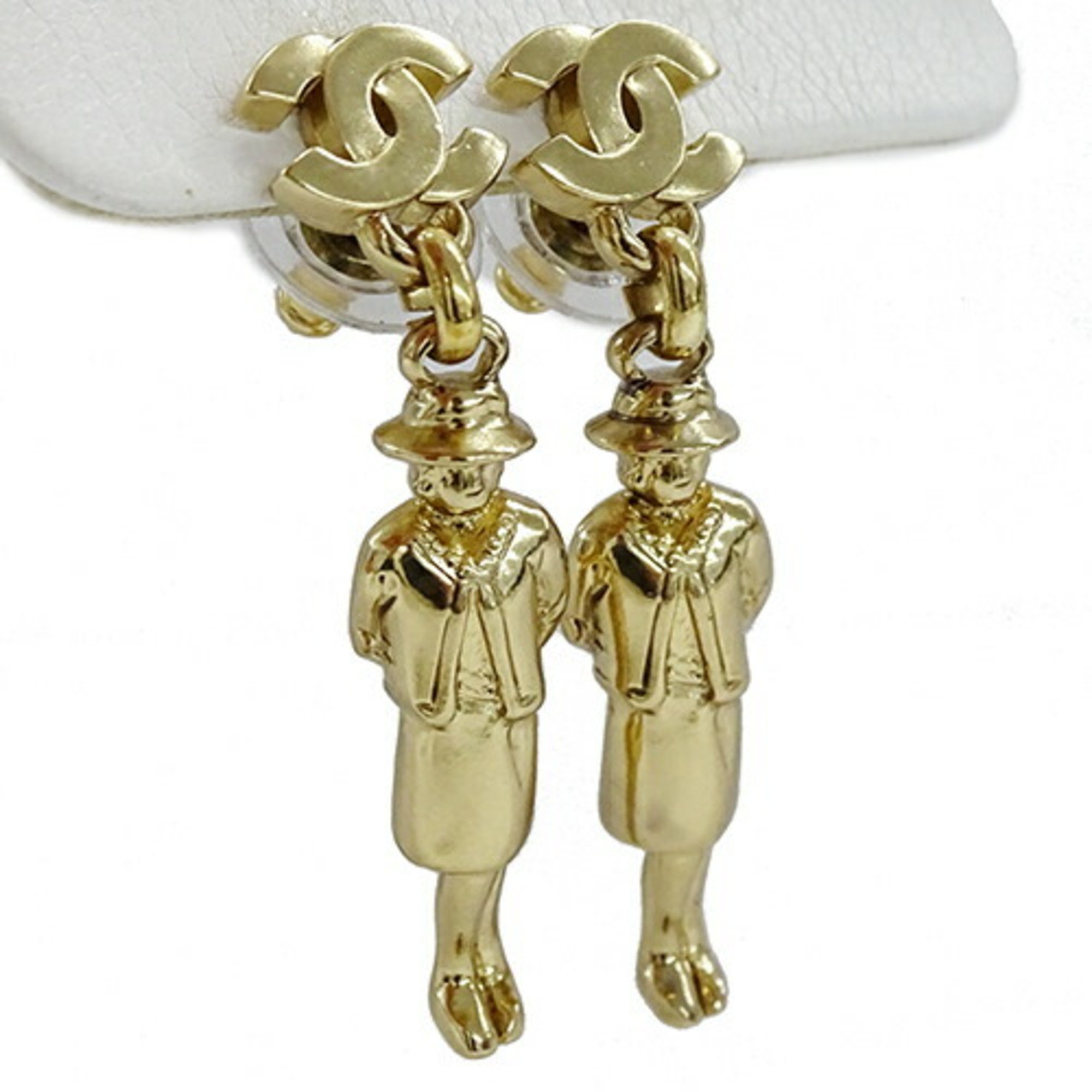 CHANEL Earrings Women's Brand Coco Mademoiselle Gold Binaural Accessories 02P