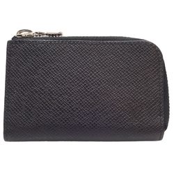 Louis Vuitton Taiga LOUIS VUITTON Porto Monéjour M63375 Coin Case Noir 083726