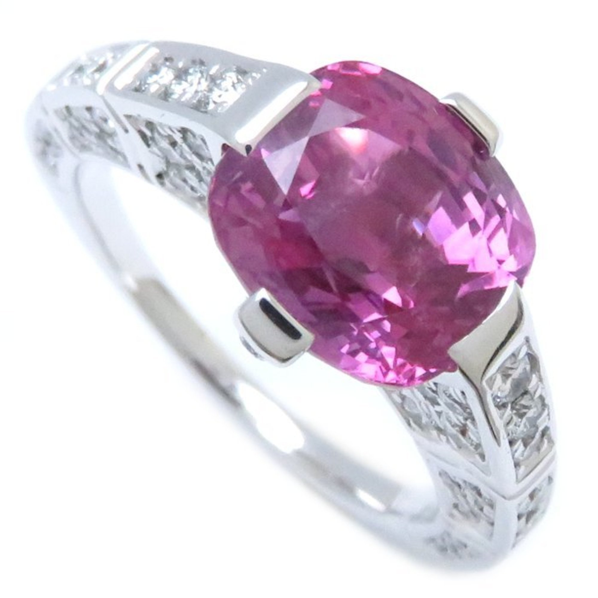 PIAGET Pink Sapphire Ring K18WG #54 4.68ct Diamond White Gold 198059