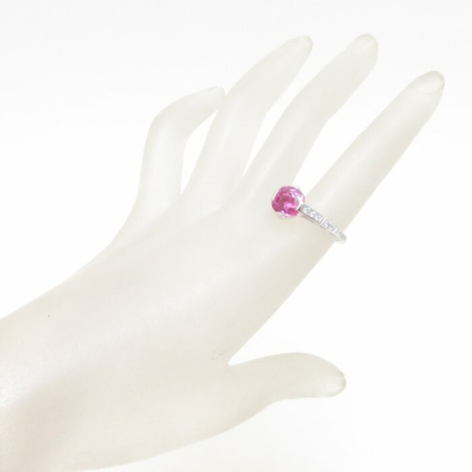 PIAGET Pink Sapphire Ring K18WG #54 4.68ct Diamond White Gold 198059