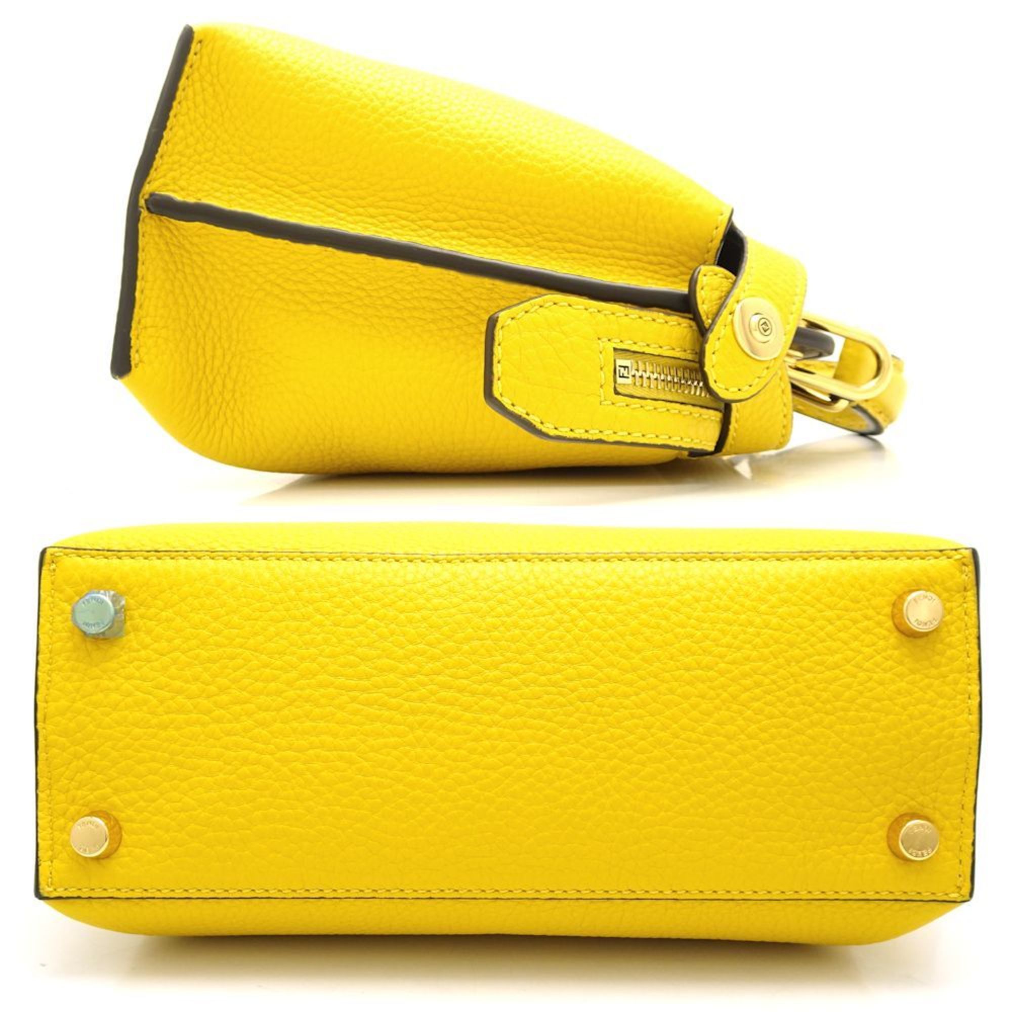 FENDI Peekaboo Iconic Essential 7VA506 2Way Bag Selleria Calf SUNFLOWER Yellow 151551