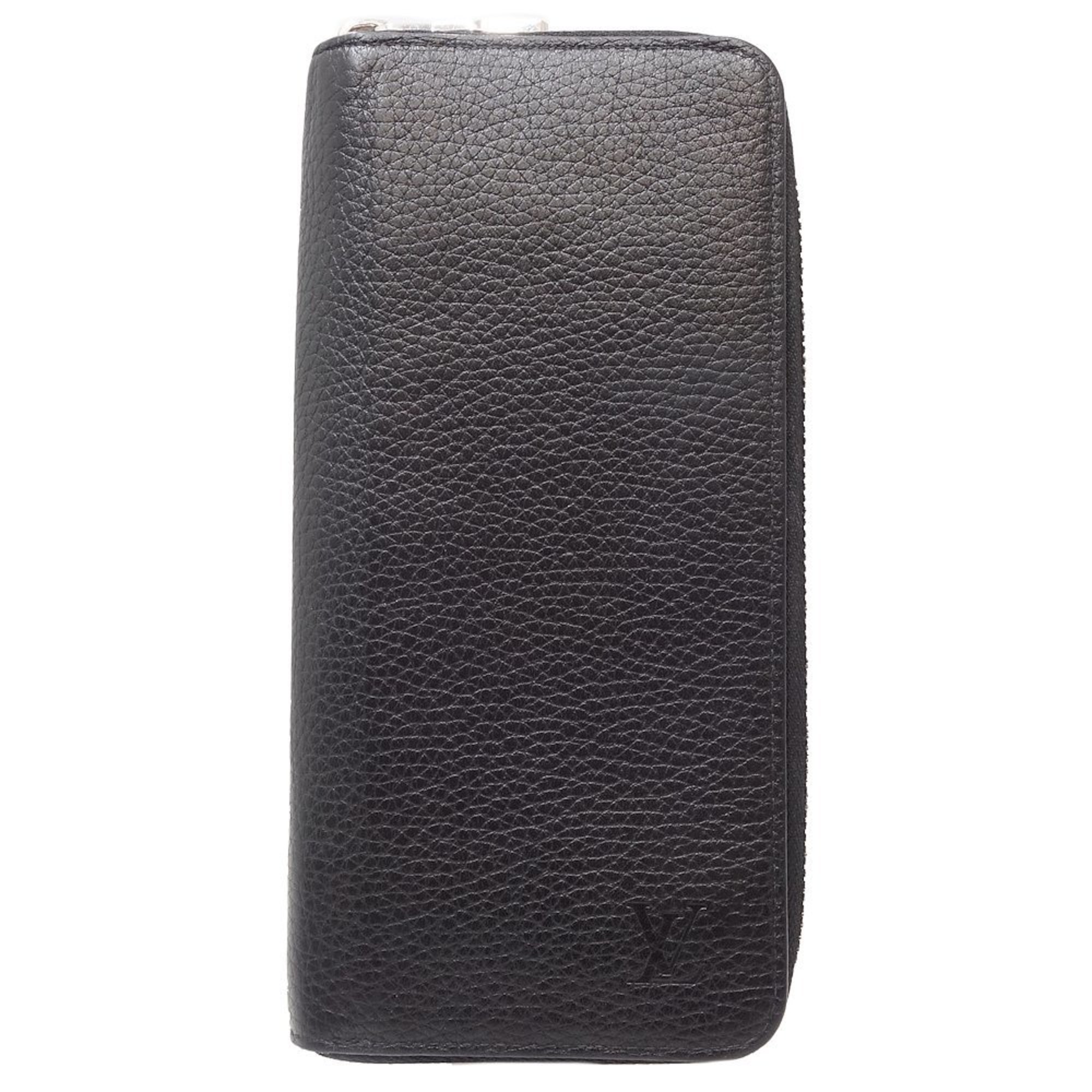 LOUIS VUITTON Zippy Wallet Vertical Taurillon Leather M58412 Long Black 083015